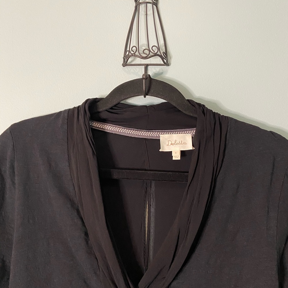 Anthro Deletta Black Mecene Top, M - Picture 10 of 14
